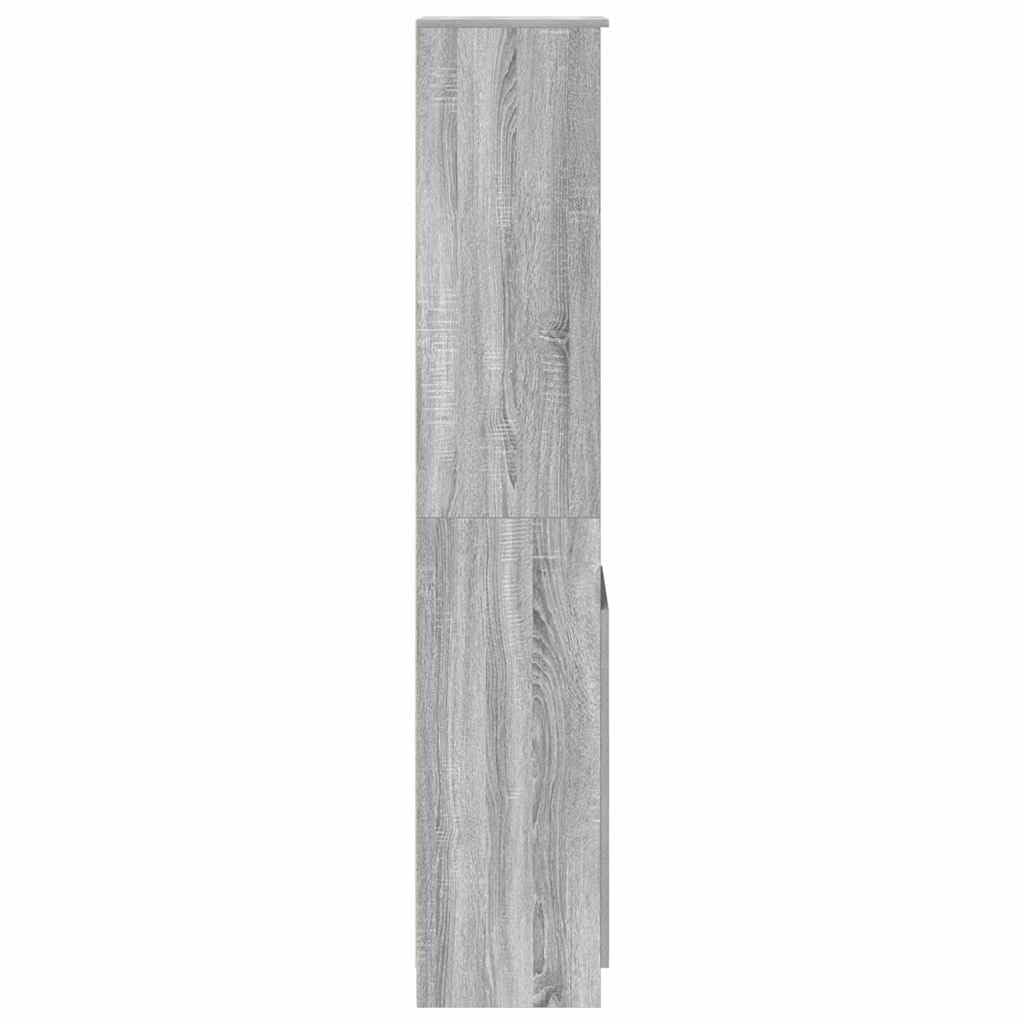 Gris Sonoma Highboard 37,5 x 35 x 180 cm de material de madera con montaje flexible para puerta izquierda o derecha, versátil como armario de cocina o armario de almacenamiento para áreas