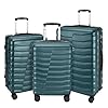 Lightweight Luggage with Spinner Wheels & YKK Zipper, 3-Piece Suitcase ABS+PC Hardside Luggage Set with TSA Lock, Teal Blue (20+24+28 inch)