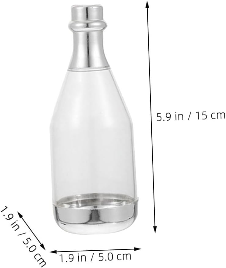 20pcs Silver Bottle Shaped Candy Containers Large Candy Cases for Wedding Party Favors Sugar Storage Boxes Adults Event Supplies