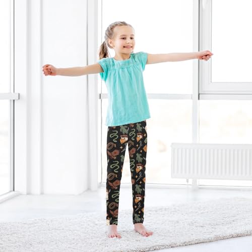 CaTaKu Girls Leggings Cow Bone Cowboy Boots Leggings for Girls Kids Athletic Workout Yoga Pants Size 4-10T3