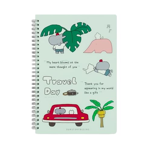 Lot de 2 carnets de notes à spirales B5 motif dessin animé pour cahier d'exercices