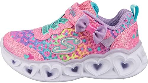Skechers Kids Girls Heart Lights Sneaker, Hot Pink/Multi, 5 Toddler | Image 1