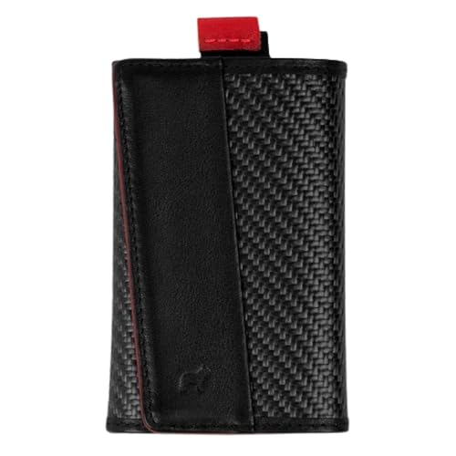 The Frenchie Co. - Speed Wallet - Ultra-Slim Carbon Fiber & Full-Grain Italian Leather - RFID Blocking Front Pocket Wallet with Quick-Access Pull Tab - Holds up to 8 Cards
