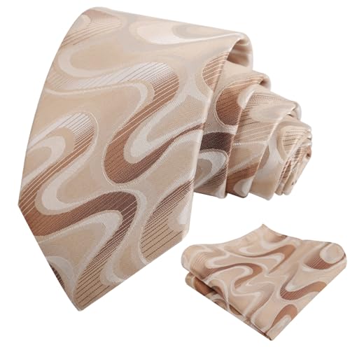 Image of Alizeal Mens 3.15'' Gradient Novelty Pattern Tie Set with Pocket Square Casual Color Tie Set