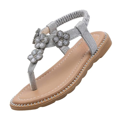 IWIHMIV Girls Sandals Toddler Cute Open Toe Flip Flops Flat Dress Summer Soft Sole Beach Sandals with Elastic Strappy
