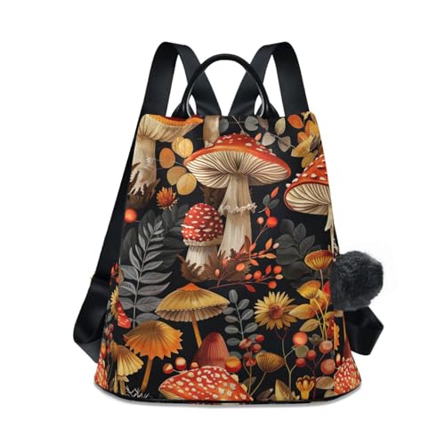 Sac à dos vintage champignon orange femme, exprimez votre liberté en toute sécurité