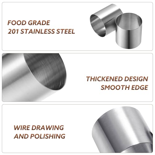 Housoutil Stainless Steel Cheesecake Rings, 8PCS Mini Cheesecake Mould, 5cm Round Non Stick Cake Ring, 1.9in Reusable Crumpet Baking Tool for Baking Mousse Cake Dessert Biscuit - Image 6