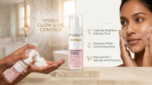 Image of Brightening Foaming Face Wash with 2% Salicylic Acid, Rice Water & Niacinamide | Brighten - Hydrate - Soothe | Gentle Daily Cleanser for Oil Control, Pore Cleansing | Hydrating Face Wash for Men & Women | 100ml