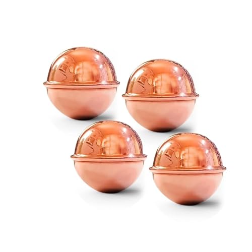 Image of Ayurvedic Copper Ball Drinking Water Purification & Infusion, Copper Metal Ball bring Integrity and Clear Thinking with Natural Energy and Meditation, Water Charger Pack of 4