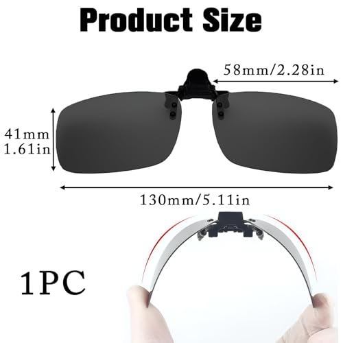 Image of Clip on Polarized Night Vision Driving Glasses Flip up Sunglasses UV-400 to Wear Over Glasses for Night Driving
