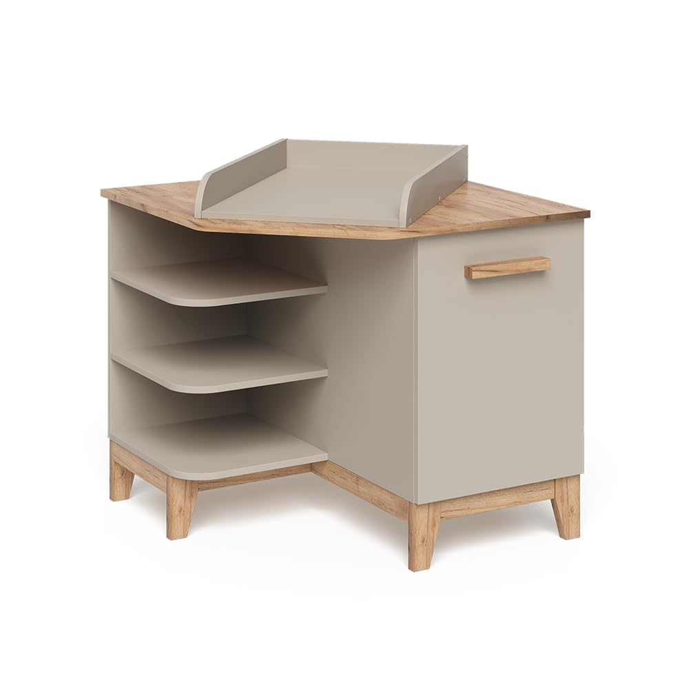 VitaliSpa Cambiador Malia, Cachemira/Artesanal, 85 x 85.2 cm | con puerta, cambiador extraíble para uso como cómoda de esquina