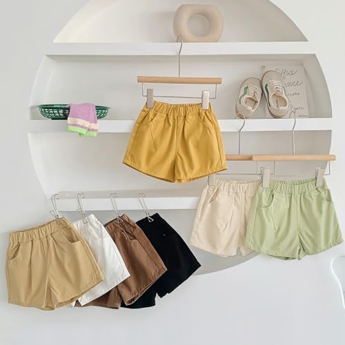 Toddler Girls' Pull on Jogger Shorts Cute Cotton Casual Cargo Shorts for Kids Summer Elastic Waist Bottoms Baby Boys4