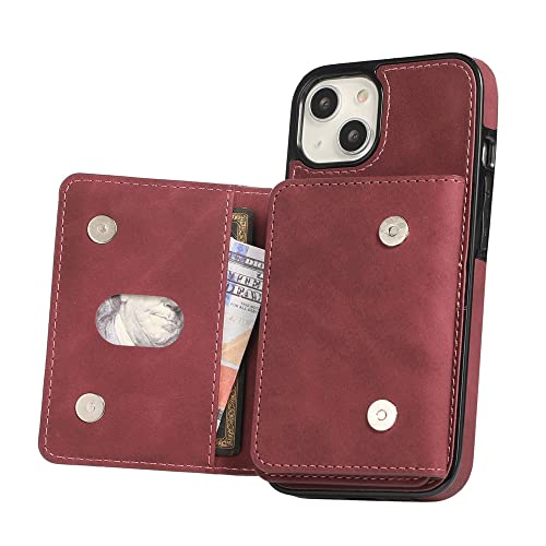 Étui pour cartes en cuir iPhone 13 Pro Max portefeuille antichoc