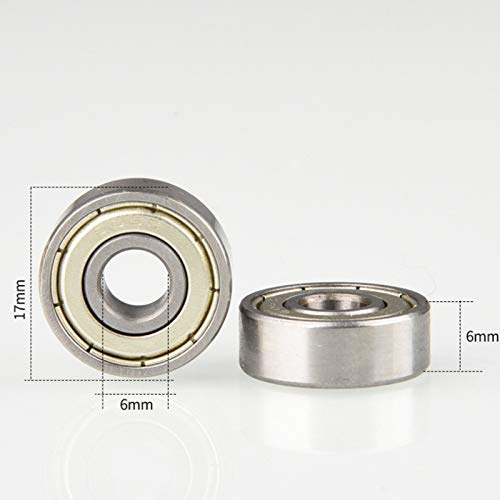 4pcs 606zz 6x17x6mm Roller Wheel Bearing Deep Groove Ball Bearing Flanged Pulley Wheel