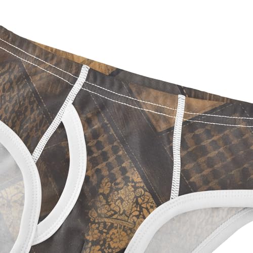 KLL Brown Houndstooth Toddler Boy Pure Cotton Athletic Underwear Breathable Children Undies4