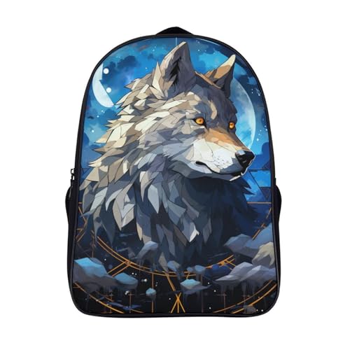 Sac à dos loup pour garçon et enfant d'école mesurant 40 x 28 x 16 cm