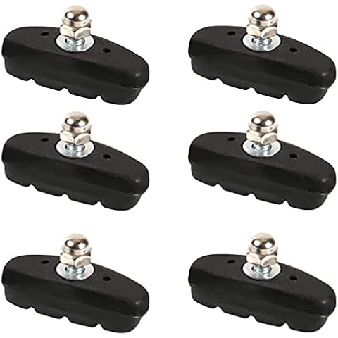 Bike Brake Pads Set, 3 Pairs Road Mountain Bicycle V-Brake Blocks Shoes with Hex Nut and Shims, 40mm Cover