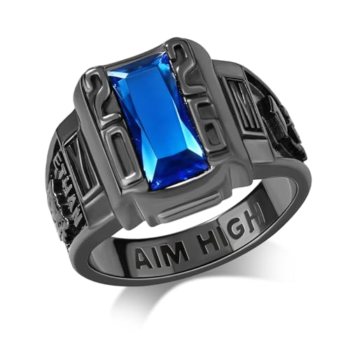 LucySky Class Rings for Men Custom Class Ring with Logo Symbol Personalized Mens Class Ring Graduation Rings for Men Women High School College University Graduation Gifts (Style 1)
