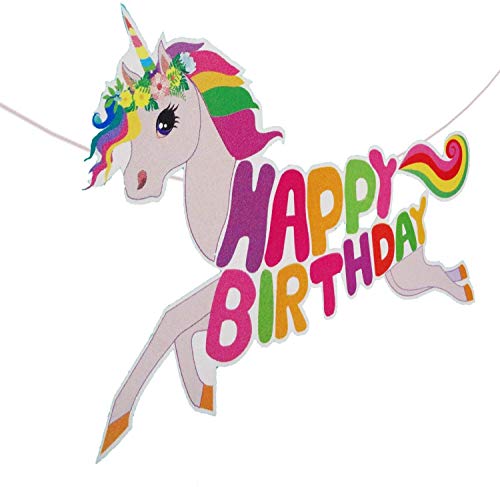 Party Propz Happy Birthday Banner – 1 Pc Unicorn Theme Banner, Unicorn Decoration for birthday Girls, Happy Birthday Banner (cardstock)
