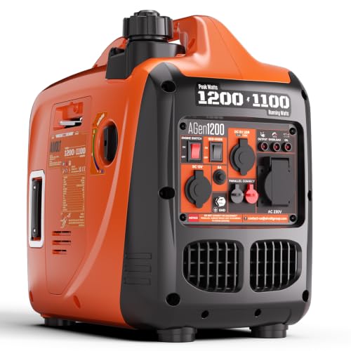 AIVOLT 1200W Petrol Inverter Generator 4 Stroke Portable Silent Suitcase Generator for Camping Home Use - True Sine Wave Super Lightweight Ultra Quiet