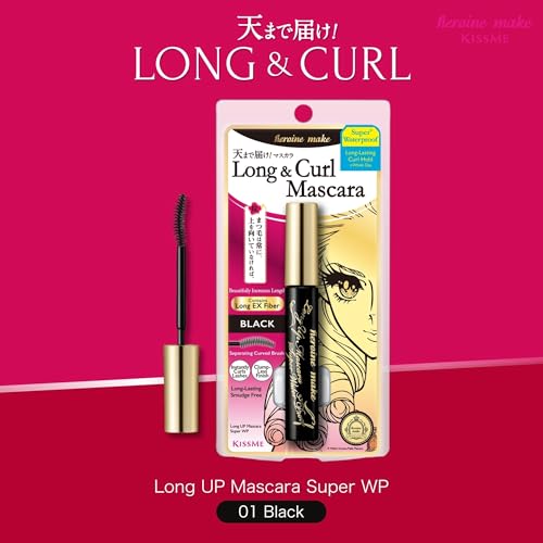 Image of Heroine Make by KissMe Waterproof Mascara Black | Volumizing, Lengthening & Smudge-Proof Formula | Waterproof Mascara for Long-Lasting Curl & Volume | Made in Japan