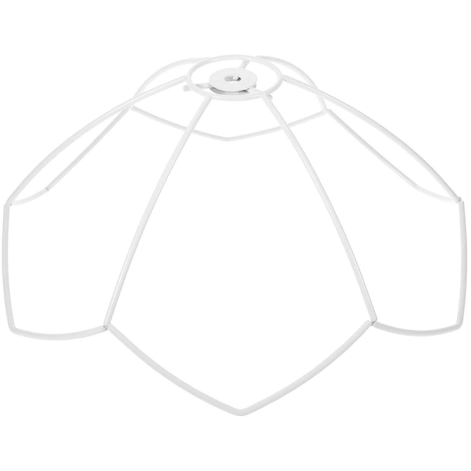 CRAFTHROU Lampenschirmgestell Praktisch und Multifunktional aus Metall Weiß für Selbstgemacht Tischlampe und Deckenleuchte für Zuhause und Büro