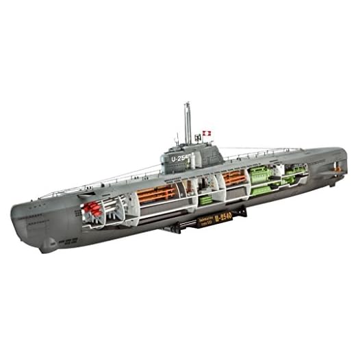 Revell Maqueta submarino alemán Type XXI con interior, Kit modello escala 1:144 (5078) (05078)