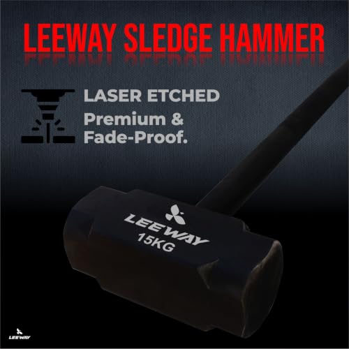 Image of LEEWAY 15 Kg Sledge Hammer for Strength Training, Gym Hammer, ClubBell, MaceBell for Full Body, Shoulder, Grip and Forearm Workout, Stretching Exercise Sledgehammer (Hammer, 15 kg)