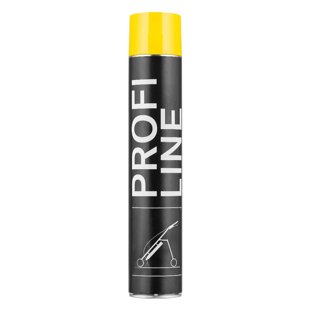 24 Dosen Bodenmarkierfarbe PROFILINE, gelb, 750 ml Spraydose, Art.-Nr. 38418 | Bodenmarkierungsfarbe | Straßenmarkierungsfarbe | Markierungsspray