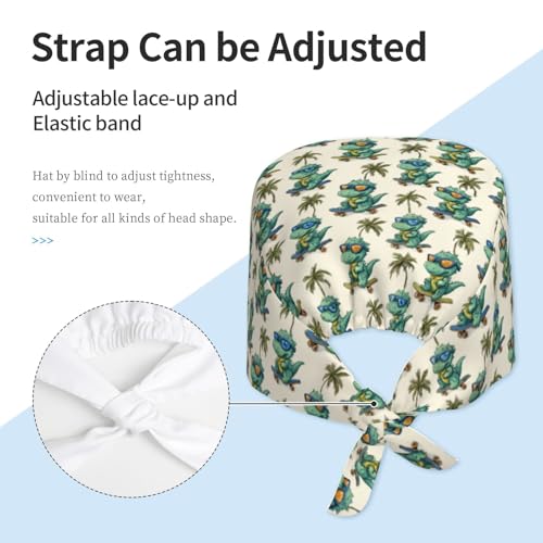 Image of Adjustable Scrub Cap with Sweatband, Breathable Working Hat for Men /Women