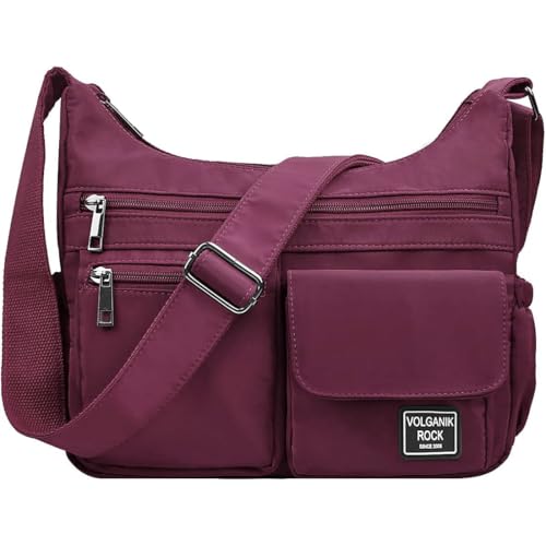 Image of VOLGANIK ROCK RFID Anti Thief Crossbody Bag for Women Waterproof Shoulder Bag Messenger Bag Casual Nylon Purse Handbag