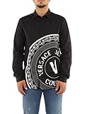 versace hemd herren blau Gedrucktes Logo auf dem Körper