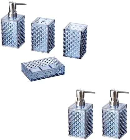 Amazon.com: A+KCEYON Blue Bathroom Accessories Bundle: 4 Pack Bathroom ...