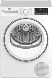 Beko B3T41239A Wäschetrockner, 7 kg, Frontlader Wärmepumpentrockner, SteamCure - Dampffunktion, kombinierter Filtermechanismus, 15 Programme, Knitterschutz, AquaWave Schontrommel, 54,3 cm tief, Weiß