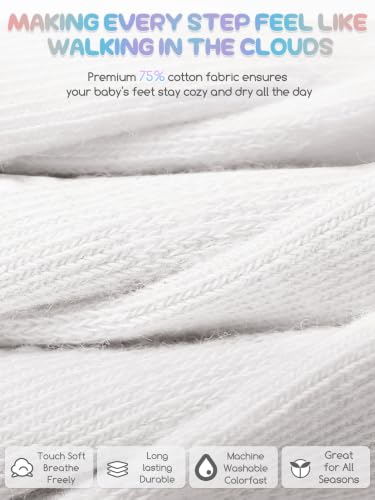 Image of Baby Toddler Girls Socks Grip Ruffle Non Slip Kids Cotton 12 Pack Socks | Premium Soft Cotton,Full Anti-Slip Grips,6 Month-7T Grippy Crew Socks for Girls,Daily School All Season Wear,Cute Ruffle Edge