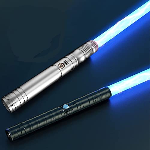 2 en 1 Sable Espada láser Lightsaber LED-RGB 7 Colores Que cambian LED Espadas láser Recargables Juguete Regalo Cosplay Juguete Espada Cosplay Jedi Knight B,2 Pieces Cover