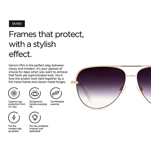 Image of EVEE Fashionable Metal Aviator Sunglasses with Oversize Flat Reflective Mirror Lenses (GEMINI)