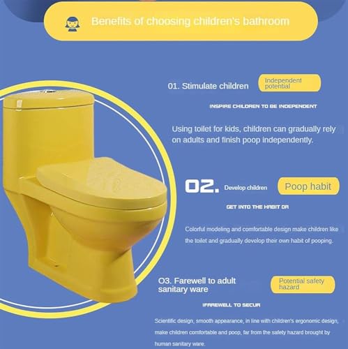 Inodoro silencioso para niños Child Mute Toilet Super Smart, inodoro bidé creativo de cerámica, inodoro de una pieza con doble descarga, inodoro sifónico moderno para jardín de infantes (verde) miniatura 3