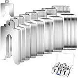 Shimeyao 80 Pcs Size A 2' x 2' Stainless Steel Slotted Shims Kit Metal Shims Stock for Leveling Assortment with Storage Box for Machinist Motor Door Shop Kit Replacement Pack