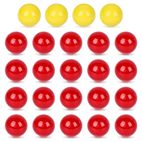 LovesTown Hungry Hippos Marbles Game, 24PCS Replacement Includes 20 Red Balls with 4 Extra Yellow for Kids Board Games, Marble Run Toys, Chinese Checkers