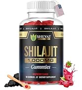Made in USA 50 Pure Himalayan Shilajit Gummies for Men 1000mg, Non GMO Raspberry Gummies with Tra...