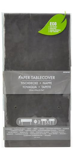 amscan 9915404-216 - Mantel de Papel, Color Gris