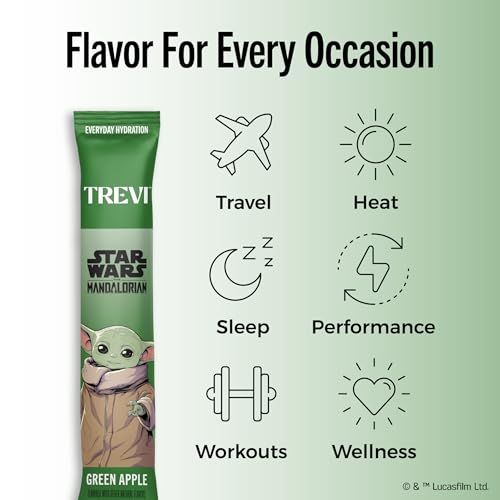Image of TREVI Electrolytes Powder Packets, Sugar Free Hydration Green Apple 20 Pack