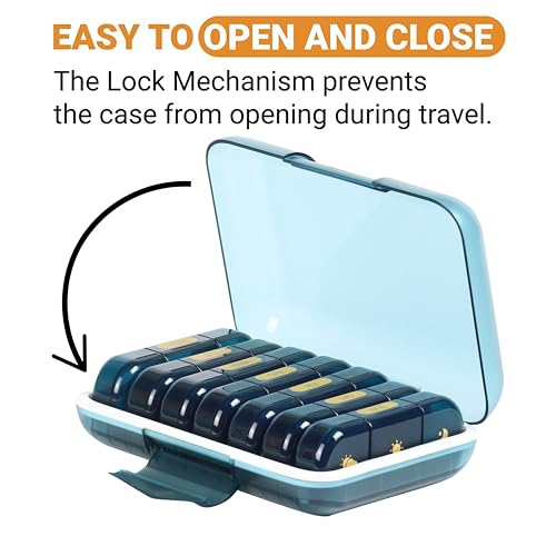 Image of Premium Unbreakable Medicine storage organizer- Waterproof Medicine organizer box- Medicine Box, 7 days Medicine Box For Home-Large Pill Organizer Box Case (Blue-3 Compartment)