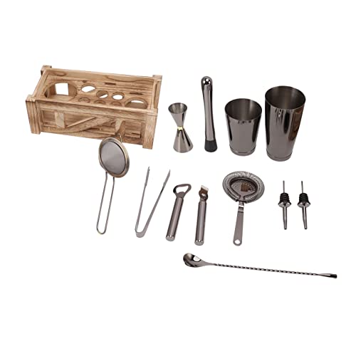 Kit de Bartender con 12 Accesorios y Soporte de Madera miniatura 2