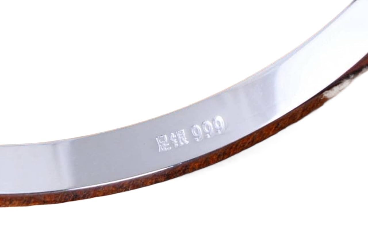 Bracciale in argento, bracciale rigido alla moda, bracciale rigido in argento 999 Bracciale rigido femminile semplice lucido regolabile in argento I braccialetti da 20 g possono essere regalati a qual