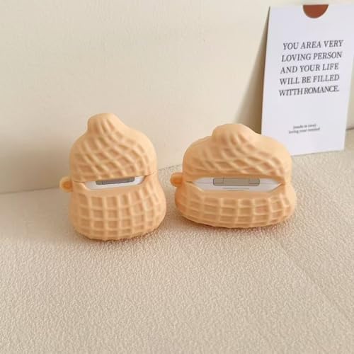 Image of Earphone Case for AirPods Pro /Pro 2, Happy Smiling Sitting Peanut Soft TPU Silicone Case, Good Mood Good Luck Peanut AirPods Pro 2 Cover Protective Skin Protector