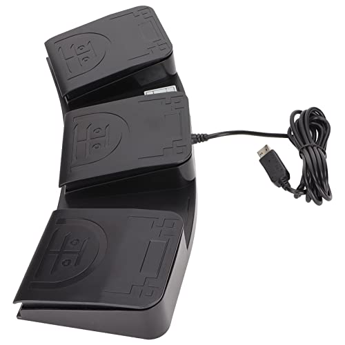 Pedal mecánico USB Cryfokt interruptor de pie triple programable para PC y juegos 4