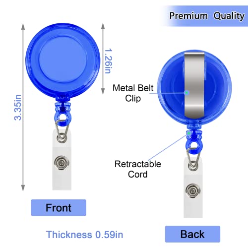 Enrouleur badge rétractable bleu JANYUN avec cordon extensible résistant pour clé et sifflet