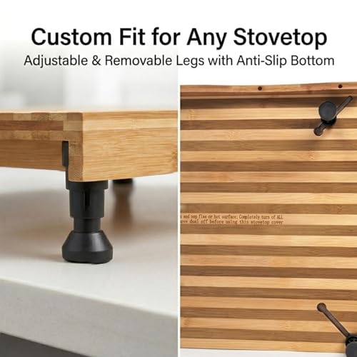 Tabla de cortar rectangular de bambú con patas ajustables miniatura 5
